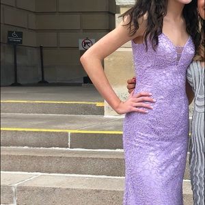 Sherri Hill gorgeous Lilac fully beaded prom gown.